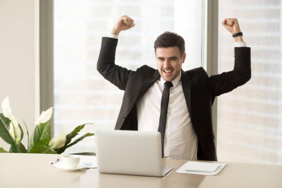 Manager celebrates a good result